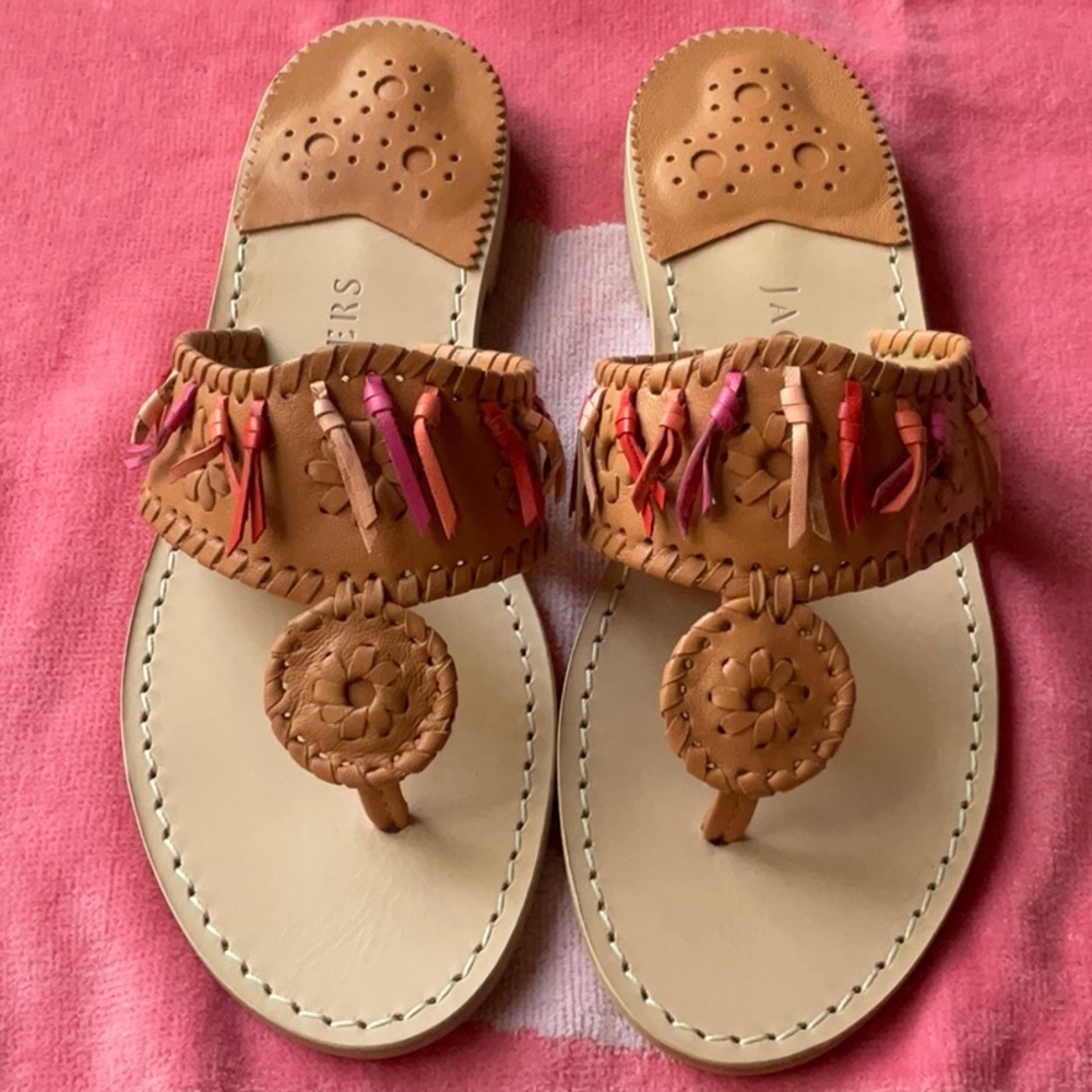 🩴JACK ROGERS FLAT FRINGE SANDAL 🩴 NWT🩴NIB🩴 - Picture 12 of 12